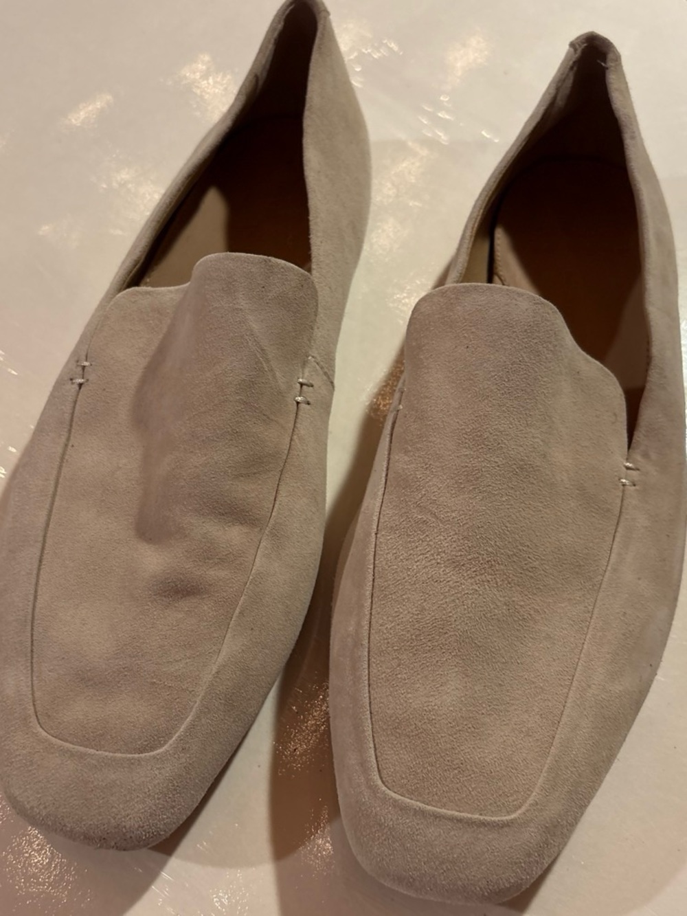 Women’s Banana Republic Suede Slip-On Loafers in Light Taupe